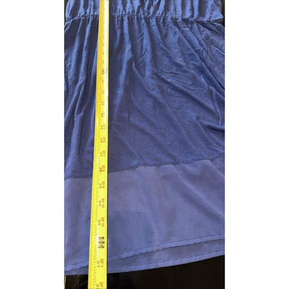 H&M Basic Womens Sleeveless Sheer Panel Blue Dress Size L - Picture 7 of 8